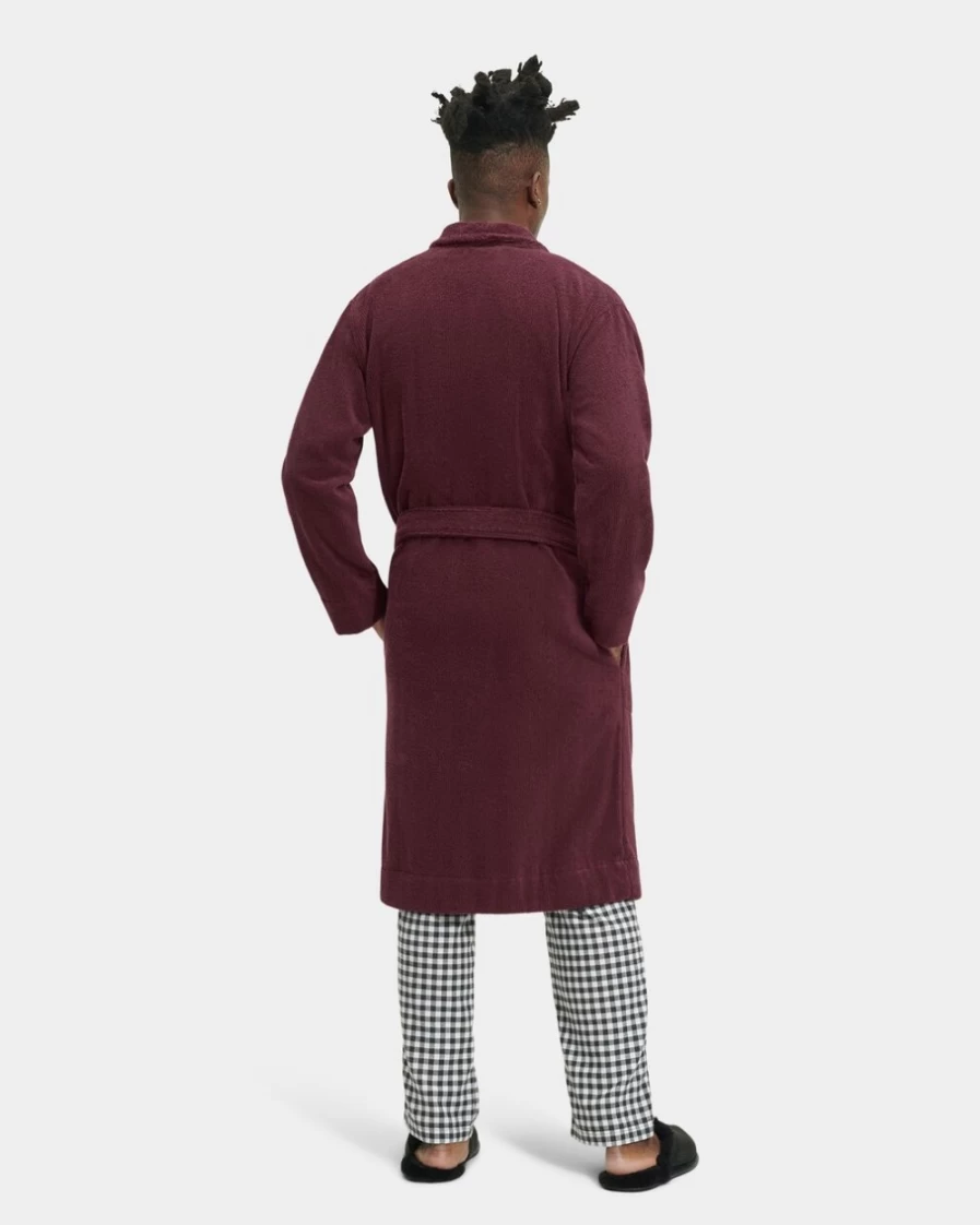UGG Men's Turner Terry Robe in Fig Color - Plush Luxe Loungewear