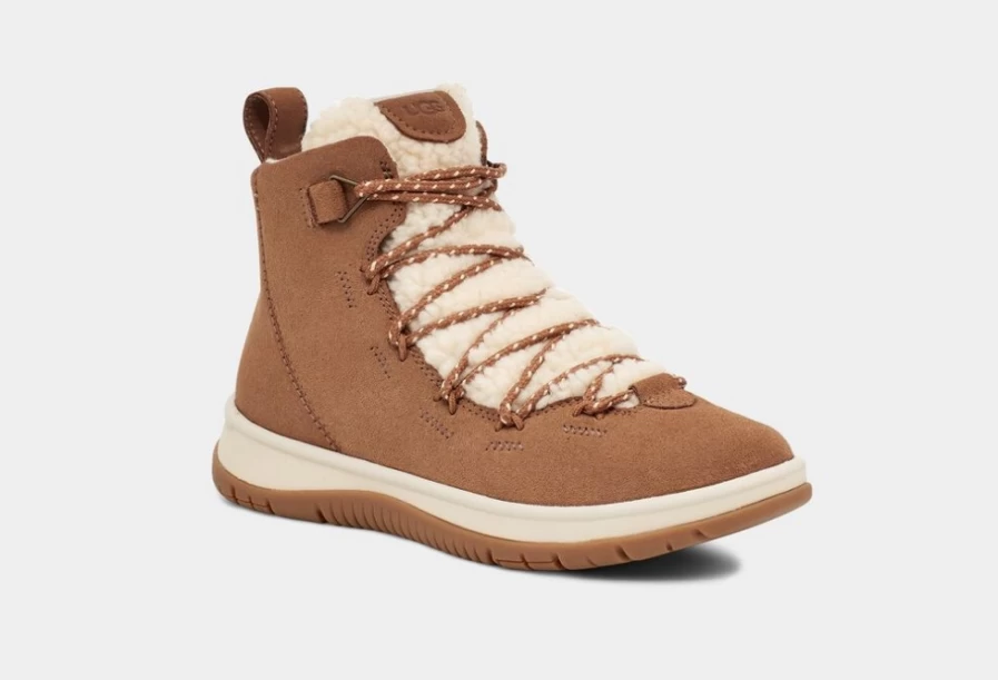 UGG Women's Lakesider Heritage Mid Boots in Chestnut Suede