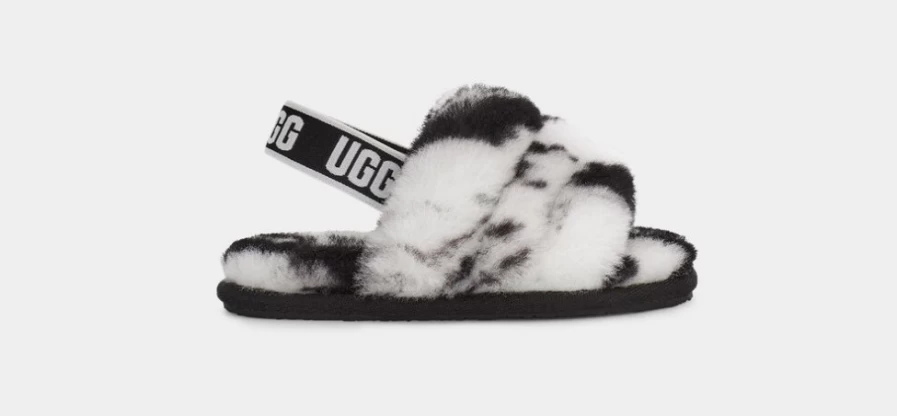 UGG Fluff Yeah Slide Marble Sandals for Toddlers in Black
