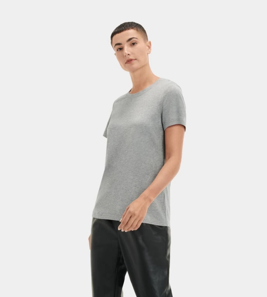UGG Women's Heather Grey Romy Tee Casual Comfortable T-Shirt