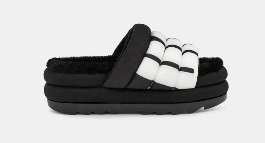 UGG Women's Black Maxi Slide Logo Sandals