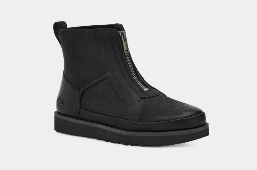 UGG Women's Black Deconstructed Front Zip Boots
