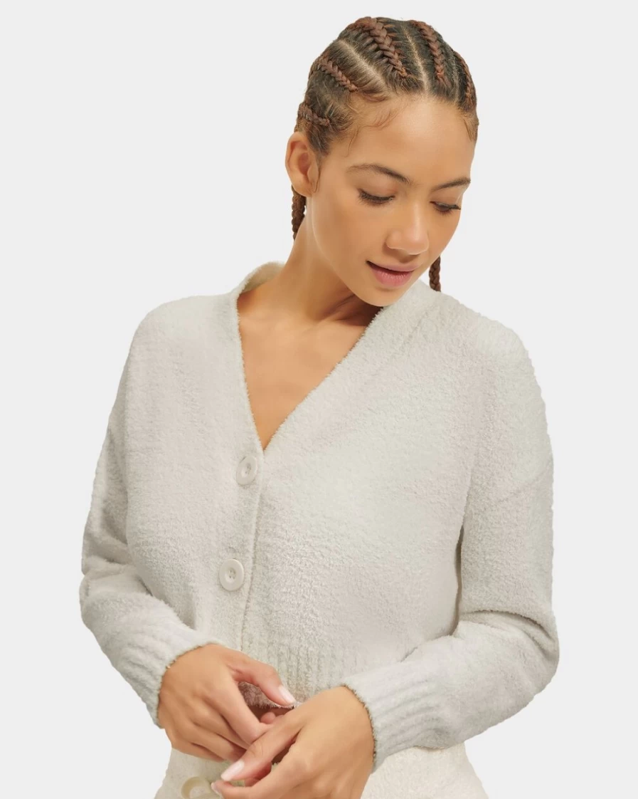 UGG Women's Cream Nyomi Cropped Cardigan | Soft Knit Sweater