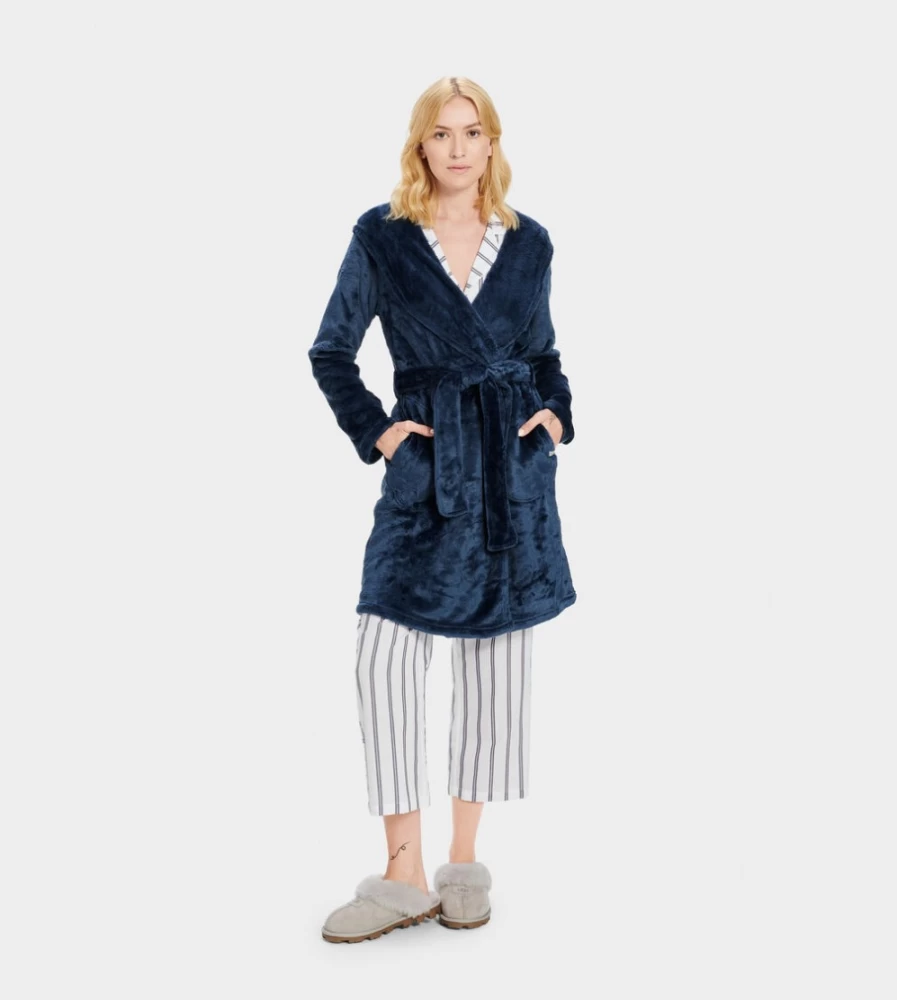 UGG Women's Indigo Miranda Fleece Robe - Cozy Plush Loungewear